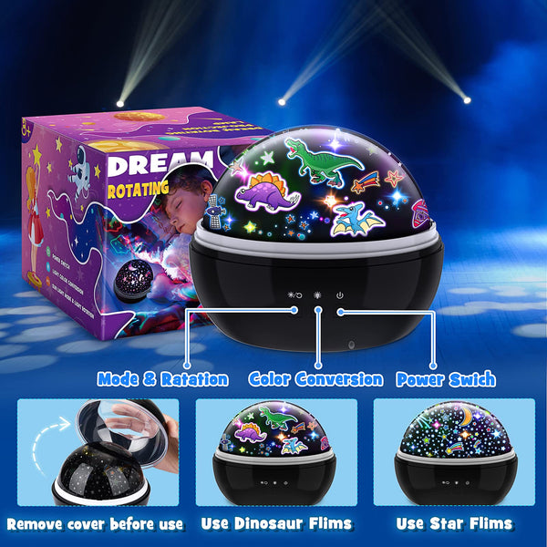 EUCOCO Sensory Toys for Babies, Baby Toy 6 to 12 Months Kids Night Light Projector Sensory Lights New Baby Gifts for 1 2 3 Year Olds Birthday Presents Projector Light 1st Birthday Gifts for Girls Boy
