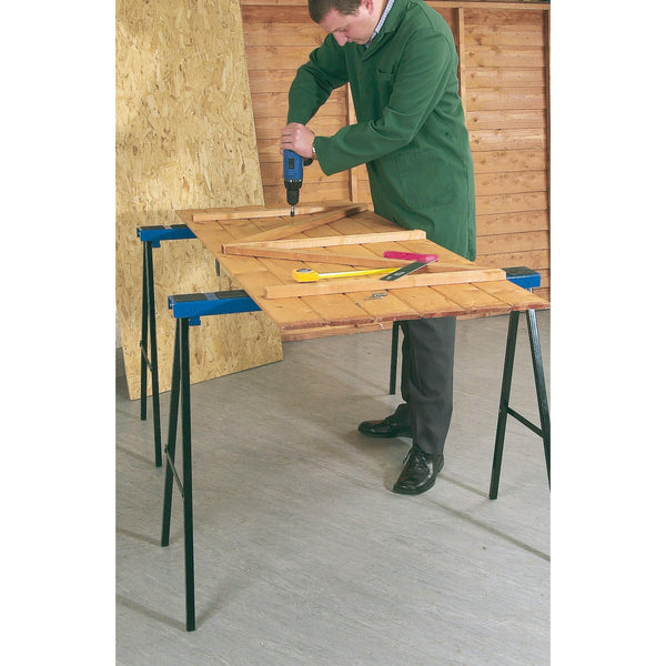 Draper 52072 Fold Down Trestles, 1000mm x 800mm, Pair , Blue