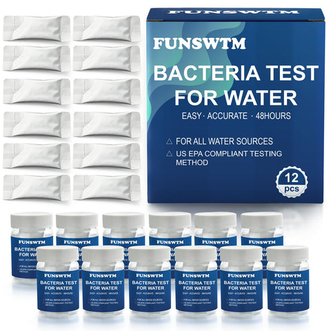 Coliform Bacteria Water Test Kit: 12-Pack Water Bacteria Test Kit Easy At-Home Well Water, Tap, Pool, Spring, Pond, Lake Drinking Water Quality Test