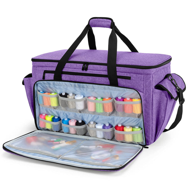 CURMIO Universal Sewing and Embroidery Machine Carrying Case, Purple