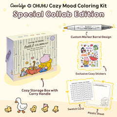 Ohuhu × Coco Wyo Coloring Set 48 Alcohol Markers& Coloring Book Brush& Fine