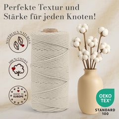 Garniyarn Makramee Garn 3mm, 3er-Set, Natural, Simply Taupe, Mocca Mouse