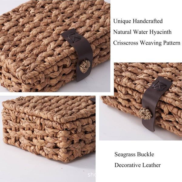 Water Hyacinth Storage Baskets Vintage Water Hyacinth Rectangular
