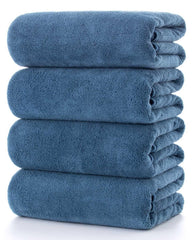 Lumimi Towels 4 Soft Bath Towel Set Super Soft Absorbent Light Weight Dry Well and Durable Gym Beach Travel, 55" L x 27" W, 4 Pack Blue