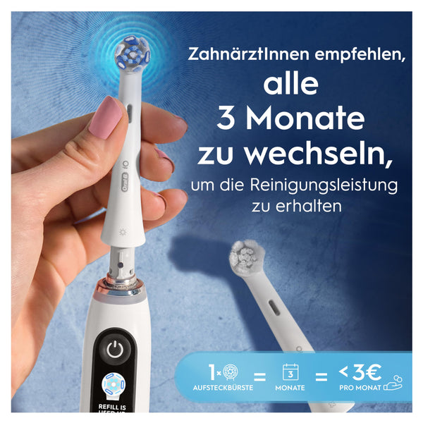 Oral-B iO Ultimative Reinigung, Original Aufsteckbürsten für elektrische Oral-B iO Zahnbürsten, 'Borsten-in-Borsten' Bündel, Weiß, 4 Stück