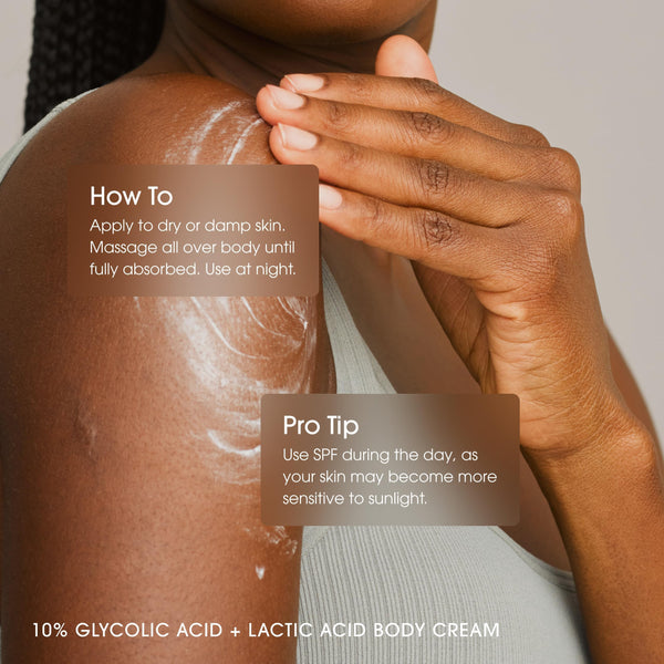 Advanced Clinicals 10% Glycolic Acid + Lactic Acid Lotion Exfoliant Moisturizing Cream With Hyaluronic Acid Moisturizer | AHA Exfoliating Body Cream Improves Look Of Uneven Rough Skin Texture, 16 Oz