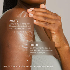 Advanced Clinicals 10% Glycolic Acid + Lactic Acid Lotion Exfoliant Moisturizing Cream With Hyaluronic Acid Moisturizer | AHA Exfoliating Body Cream Improves Look Of Uneven Rough Skin Texture, 16 Oz
