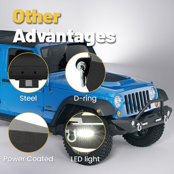 ECOTRIC Front Bumper Compatible with Jeep Wrangler JK JL/JLU Gladiator JT