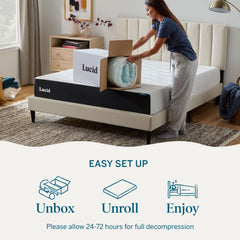 Lucid 3 Inch Gel Infused Memory Foam Mattress Topper California King – Ventilated Design – CertiPur Certified