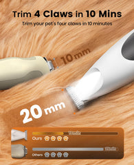 oneisall Low Noise Dog Paw Trimmer with LED Light, Paw Trimmer for Dogs &Cats, 20mm Widen Blade, Cordless Rechargeable Pet Shaver for Paws, Eyes, Ears, Face