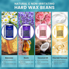 Waxing Kits Wax Heater for Hair Removal: 4 * 100g Hard Waxing Beads & 30 Waxing Sticks Waxing Machine Kit for Home Use Wax Kit Home Waxing Kit for Women/Men