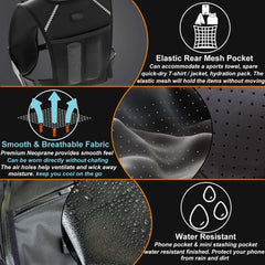 EGOO - LED Running Vest with Multi-Pockets for Men and Women, Lightweight Hydration Vest for Running & Outdoor Activities, Rechargeable LED Safety Light x2 + 500ml Soft Flask x1