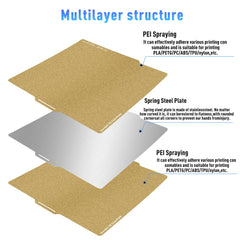 257 * 257mm A1 PEI Build Plate Double Sided Smooth Textured Heated Bed,Flexible Removable Spring Bed Plate for Bambu Lab A1/X1/X1C/X1E/P1P/P1S 3D Printer