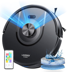 Laresar Clean Robot Vacuum Cleaner with Mop, Ultra Strong 5000Pa Robotic Vacuum with Lidar Navigation, 3 in 1 Robot Hoover for Pet Hair,Dust, 5 Real-Time Mapping, App Control, Alexa(Mars01)