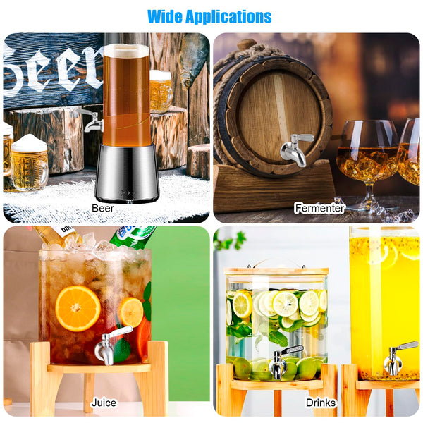 Food Grade etal Water Drink Stainless Steel Beverage Dispenser Taps Replaceent Spigot Faucet Tap with Screen for Juice Jar Wine Beer Cold Drink Food Grade etal Water Drink Stainless Steel Beverage Dispenser Taps Replaceent Spigot Faucet Tap with Screen for Juice Jar Wine Beer Cold Drink