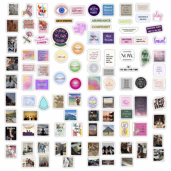 200Pcs Vision Board Stickers for Women, Vision Board Supplies Kit, Magazines - Motivational & Inspirational Stickers, Gifts for Women & Men
