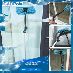 IGADPole 17ft(5m) Washing Kit: Water-fed Brush, Cobweb Duster and 10”(25cm) Squeegee and Soap Dispenser, Window Cleaning Kit Pole, Water Fed Telescopic Brush, Window Cleaning Equipment