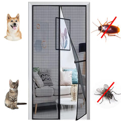 Panngu Fly Screen Door, 100x220 cm, Black, Magnetic, Reinforced Insect Protection for Balcony Door, Easy Installation, No Drilling