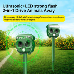 Ultrasonic Animal Repellent,Solar Powered animal Repellent, Garden Repellent, Animal Repellent Dog Scarer Deterrent for Wild AnimalsSuitable for Repelling Cats,Foxes,Squirrels, Pigeons, Rodents