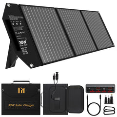 Mesuvida 100W Solar Panel Charger Portable Foldable with USB C and USB A 18V MC4 DC Fast Charging for Camping Backpacking Travel iPhone LG Google Cell Phone Power Bank Generator Power Station