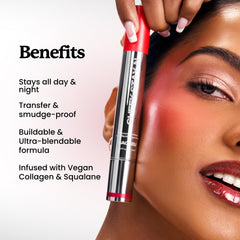 Sacheu Cheek STAY-N Liquid Blush for Cheeks — High Pigment, Buildable, Lightweight Cream Blush for Dewy & Radiant Flushed Cheeks — Long-lasting & Cruelty Free, I'm Cute