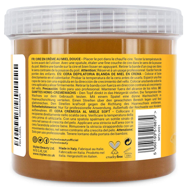 Mylee Honey Soft Creme Wax for Sensitive Skin 450g, Wax Heater Friendly, Ideal for All Body Area Stubborn Coarse Hair Removal (Copy)
