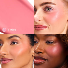 Sacheu Cheek STAY-N Liquid Blush for Cheeks — High Pigment, Buildable, Lightweight Cream Blush for Dewy & Radiant Flushed Cheeks — Long-lasting & Cruelty Free, I'm Cute