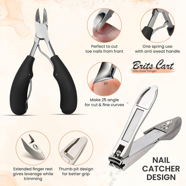 16 in 1 Foot Files for Hard Skin | Pedicure Set for Feet | Professional Foot Care Hard Skin Remove Tools | Stainless Steel Callus Remover Kit for Women, Men, Saloon & Homes | BRITSCART