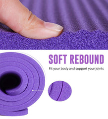 Yoga Mat Unisex Non-Slip Thick Foam Fitness Exercise Mat (10mm) Comes with Carrying Strap Lightweight Home Gym Workout Equipment for Yoga, Pilates, Stretching, Gymnastics Training & Camping