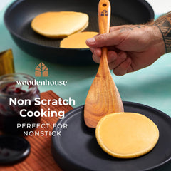 Wooden Spoons Cooking Utensils - Teak Wooden Utensil Set of 12 Pcs with Holder, Spoon Rest & Hanging Hooks, Non-Stick and Heat Resistant Kitchen Accessories by Woodenhouse