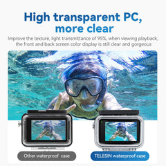 TELESIN Waterproof Case for DJI Osmo Action 5 Pro Action 4/3 Camera Underwater Housing Housing Cage Support 45M Deep Diving Snorkeling with Quick Release Mount Screw Accessories