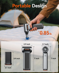 WOLFBOX MF200 Compressed Air Duster with Removable Battery, Super Power Cordless Blower - 3-Speed Adjustable, Long Life Mini Air Duster with 4 Nozzles for Computer Keyboard, Car Cleaning, Outdoor Use