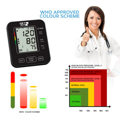 Get Fit Blood Pressure Monitor CE Approved UK for Home Use - Medical Upper Arm Blood Pressure Machine - Heart Rate Monitor - Hypertension Detector - Adjustable 22-42cm Large Adult Cuff - LCD Display