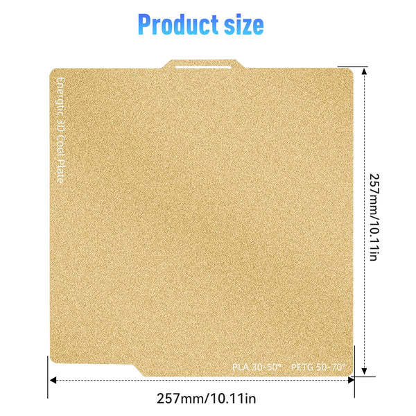 257 * 257mm A1 PEI Build Plate Double Sided Smooth Textured Heated Bed,Flexible Removable Spring Bed Plate for Bambu Lab A1/X1/X1C/X1E/P1P/P1S 3D Printer