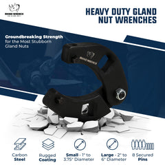Eleon Rhino Gland Nut Wrench Set - 2pcs Adjustable Hydraulic Cylinder Spanner Wrench - 0.75" to 6" & 0.5" to 3.75" - Farm & Construction Equipment