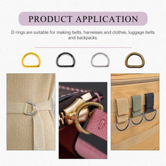 Swpeet Assorted Multi-Purpose Metal D Ring Semi-Circular D Ring Pack of 150, Mixed, 1/2 inch