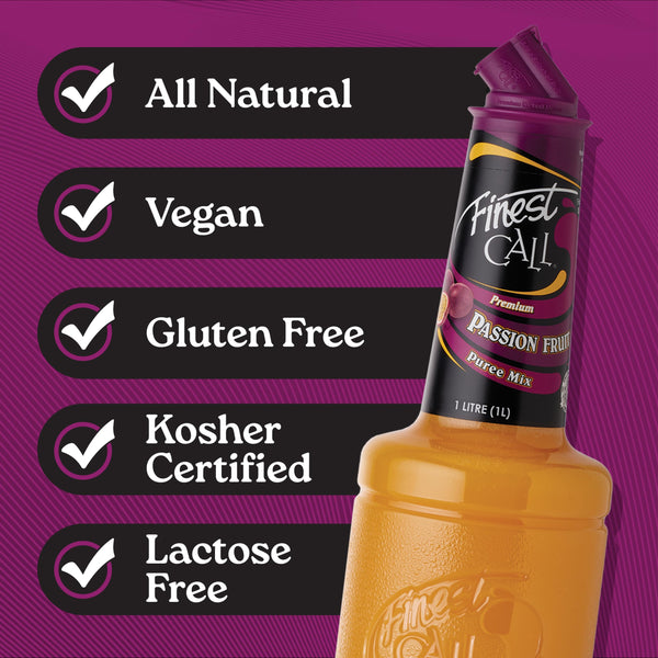 Finest Call Passion Fruit Puree | 1 Litre Bottle | Real Fruit | Cocktail Ingredient | Easy Pour | Bar Essential | Premium Ingredients | Cocktails, Drinks, Desserts