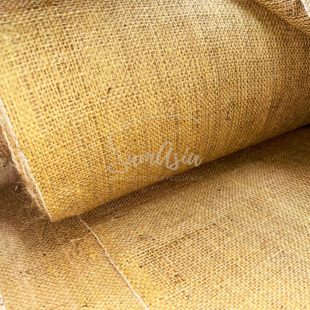 1m Hessian Fabric – Textured Burlap Jute Sack Material– 72” Inch Wide, 183cm Wide, 10oz 225GSM –Fabric for School Boards, Gardens, Table Runners, Arts & Crafts – by SAMASIA