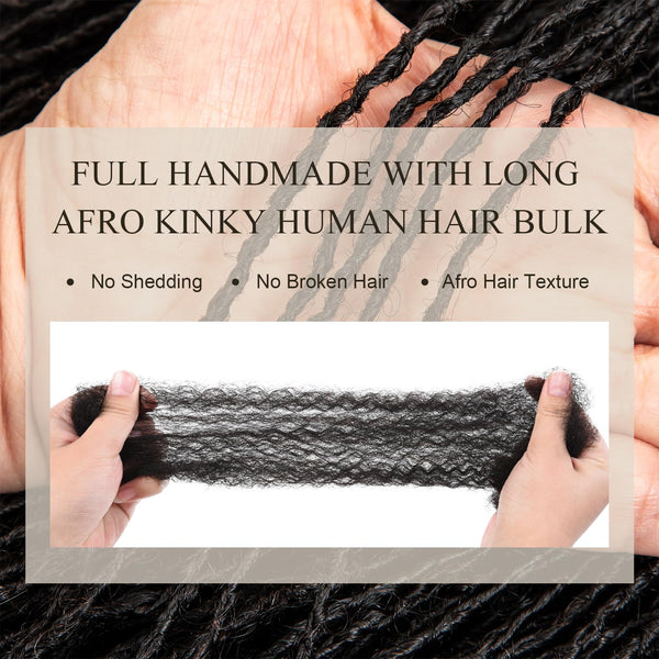 Originea Dreadlocs Extensions Human Hair 0.1cm Thickness Curly Tips Interlocked Sisters Locs 100% Real Human Hair Full Handmade Micro Locs with curly ends Dreadlock Extensions (10 Inch 100 Strands)
