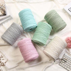 GOHOF Macrame Cord 3mm x 450m Premium Cotton Macrame Rope, 4 Strand Twisted Soft Cotton Cord, One of The Most Perfect Materials for Macrame Art, Cotton String Without Chemicals (Beige)