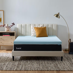 Lucid 3 Inch Gel Infused Memory Foam Mattress Topper California King – Ventilated Design – CertiPur Certified
