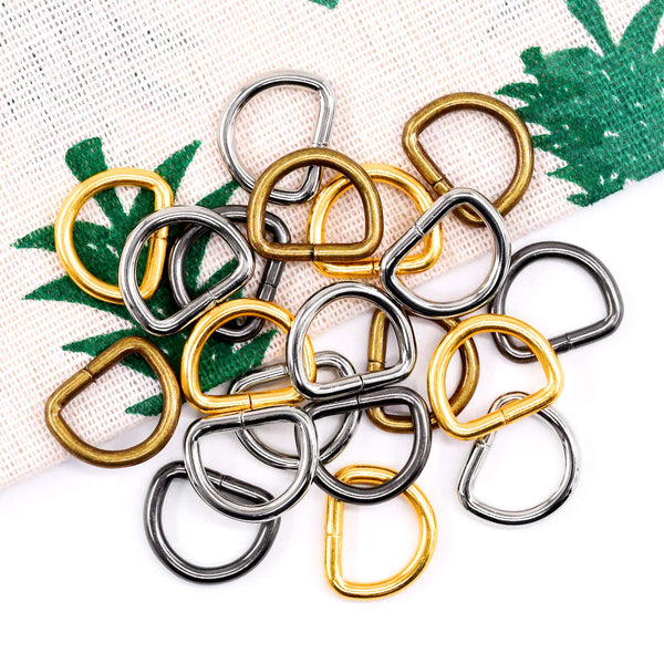 Swpeet Assorted Multi-Purpose Metal D Ring Semi-Circular D Ring Pack of 150, Mixed, 1/2 inch