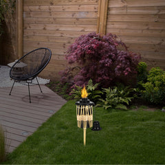 Hemobllo Torch Canister for Garden Outdoor Torch Container with Wick and Metal Cap Easy Fill Fuel Holder for Patio Backyard Lighting