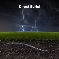 VOIETOLT Outdoor Cat 6 Ethernet Cable 40m, Water Resistant Direct Burial LLDPE UV Jacket - 24AWG 10Gbps High Speed Gigabit Internet Network Cable - CCA, UTP with 40 Ties - Black