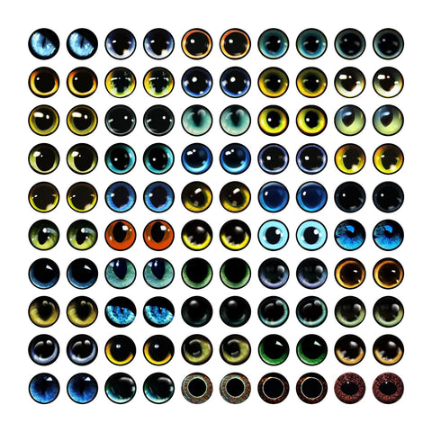 100PCS Eyes Glass Cabochon for Clay Doll Making Sculptures Props Craft DIY Findings Jewelry Making