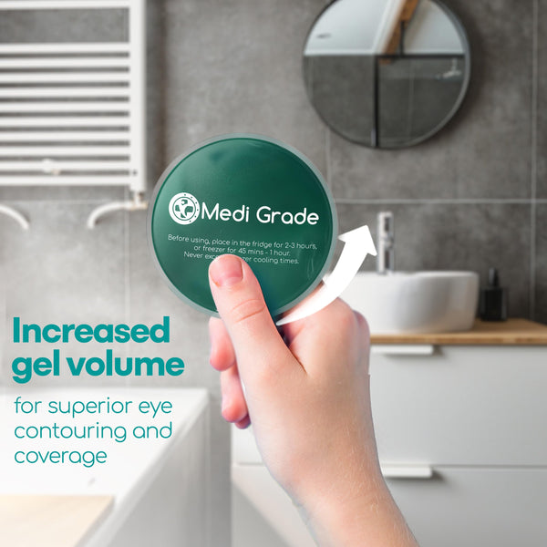 Medi Grade Cooling Eye Mask With Gel Pads and Insulated Thermo-Bag for Puffy Eyes - Ice Cold for Morning/Night Skincare Routine and Reducing Dark Circles - Soft