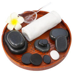 Master Massage Professional Hot Stone Set for Body Massage with Bamboo Box, 50pcs