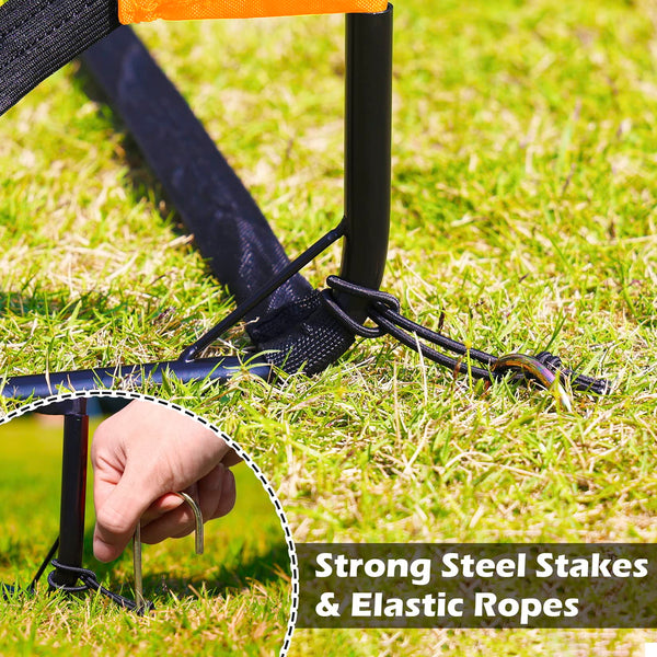 Happy Jump Football Goal Pop Up Football Net Post for Garden Training Festive Gift -5'x3'6"(Orange) -1 Pack