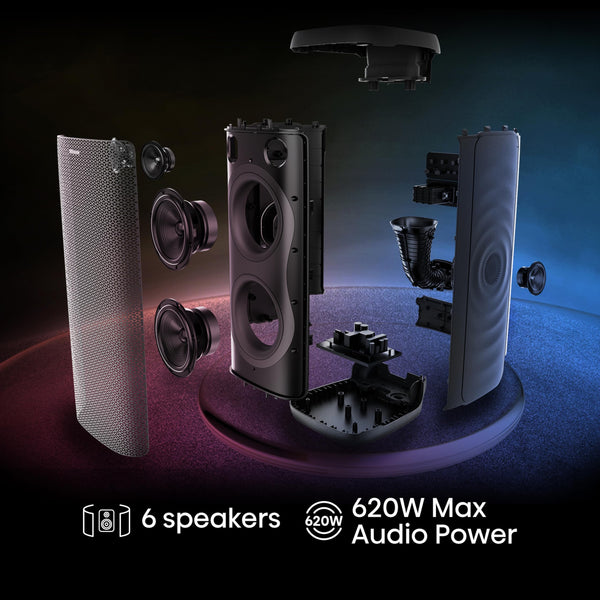 Hisense PARTY THUNDER, 620W Max Audio Power, AI Light Show, 18 Hrs long playtime, Auracast™ receiver,Portability,ConnectLife, IPX4 Waterproof, AI Vocal Fader, Bluetooth 5.4