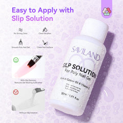 SAVILAND Poly Nail Gel Kit: All-in-1 Polygel Nail Kit with U V Lamp Light Quick Dry Slip Solution 4 Colors Sheer Nude Pink White Long-Wear Jelly Nails Extensions for Beginner Starter DIY Nail Art